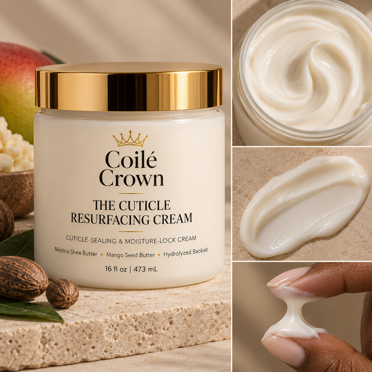 The Cuticle Resurfacing Cream | 16oz Cuticle-Sealing & Moisture-Lock Cream