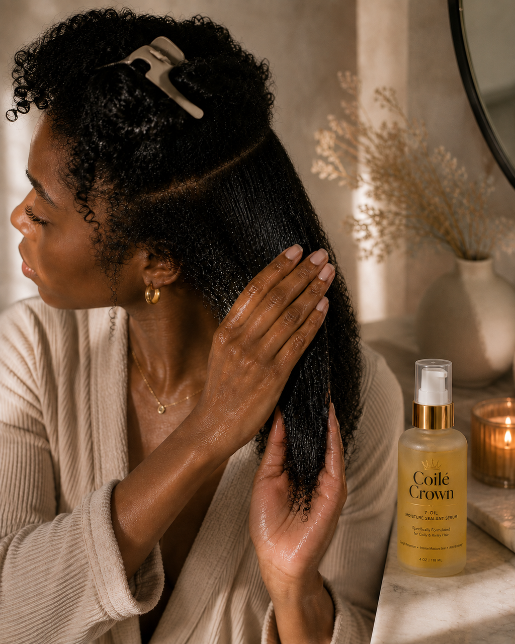 7-Oil Moisture Sealant Serum for Coily & Kinky Hair