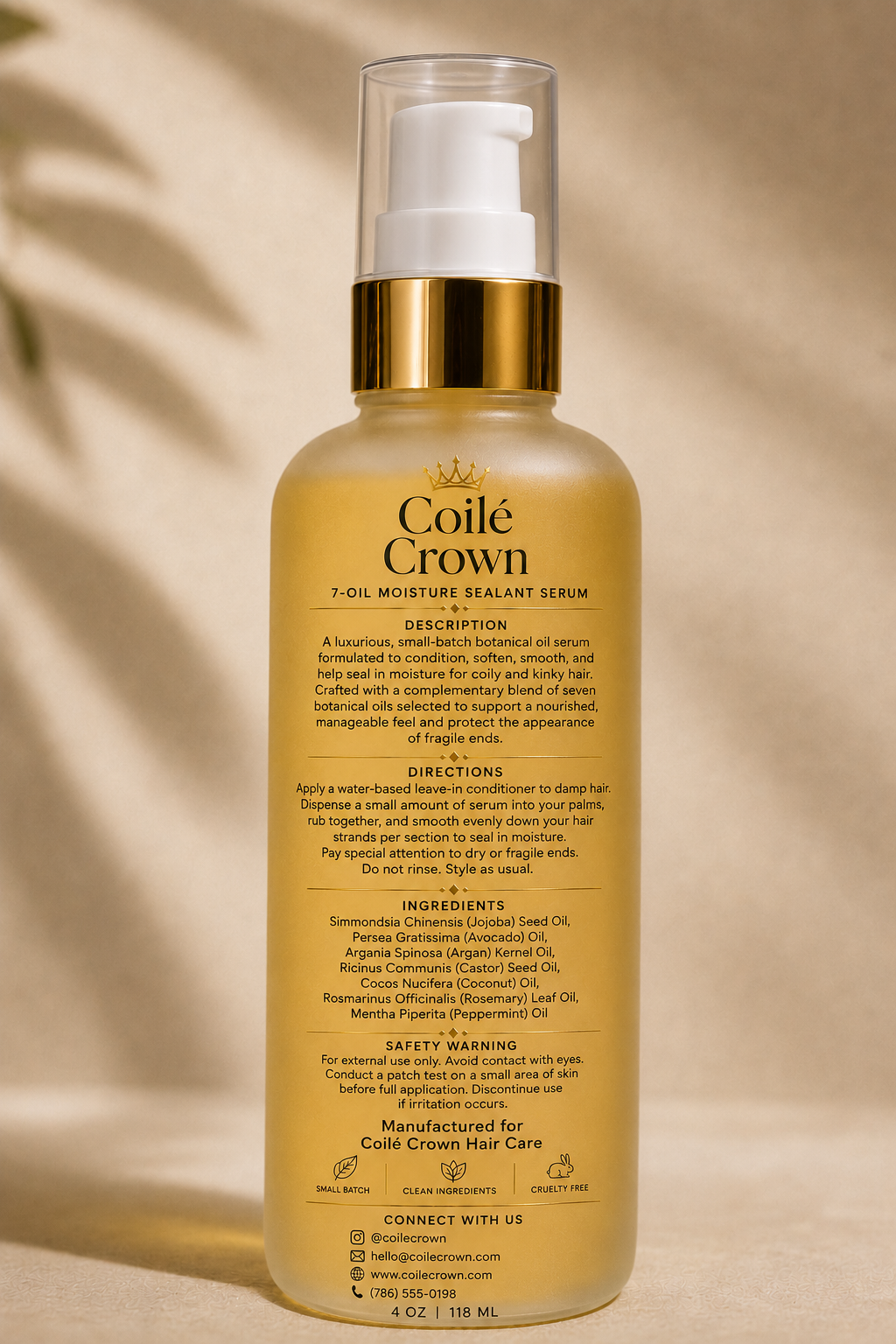 7-Oil Moisture Sealant Serum for Coily & Kinky Hair